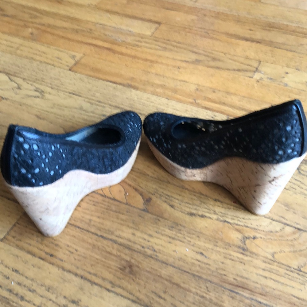 Black Stuart Weitzman wedge heels. 8.5